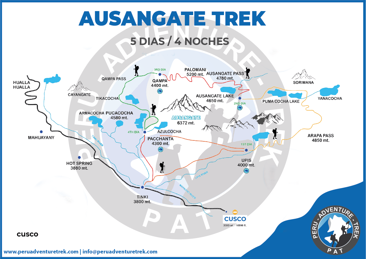  Ausangate Trek 5 Days / 4Nights - Mapa 